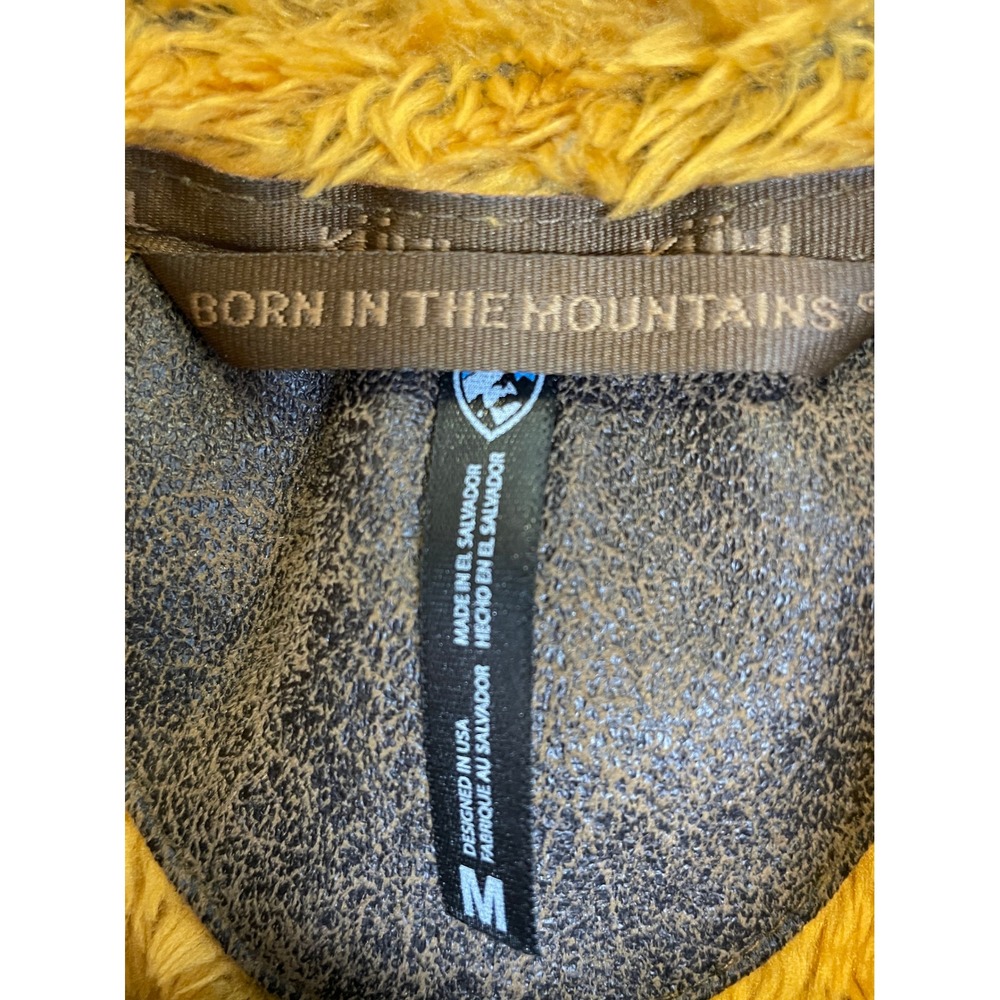 Kuhl Flight Vest M Gold Mustard High Pile Italian Fleece Sherpa Hooded Gilet - Picture 8 of 16